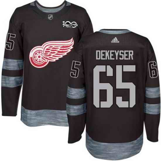 Red Wings #65 Danny DeKeyser Black 1917 2017 100th Anniversary Stitched NHL Jersey